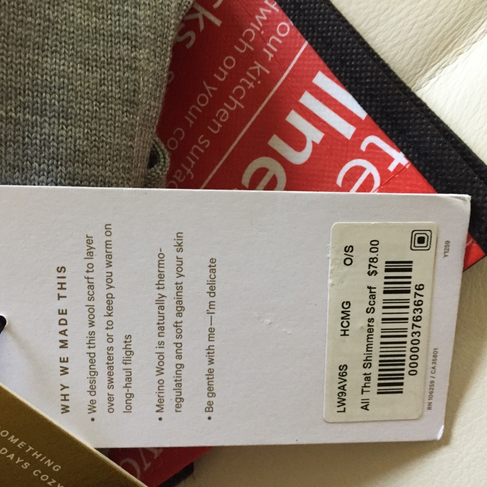 NWT HMDG LULULEMON COZY UP SCARF GRAY - ONE SIZE - Picture 6 of 8